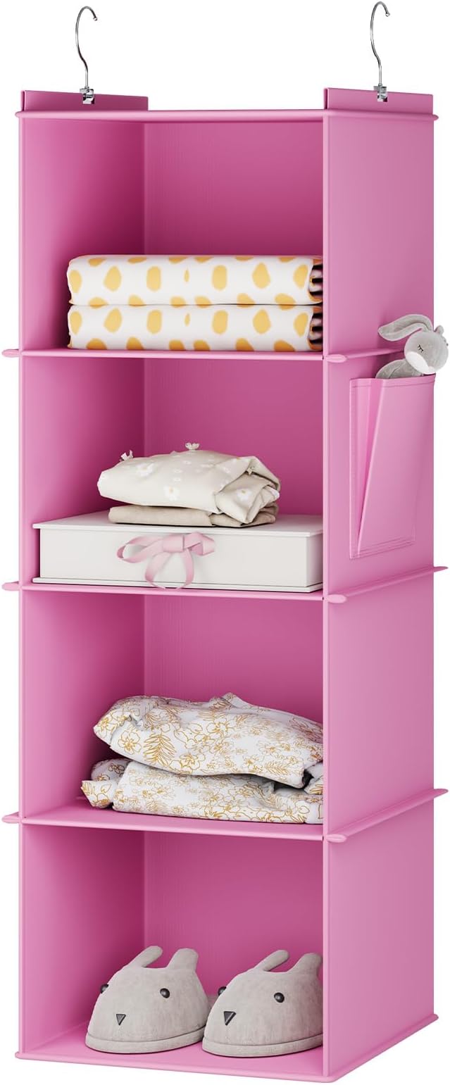 YOUDENOVA Hanging Closet Organizer, 4-Shelf Closet Hanging Storage Shelves by YOUDENOVA
