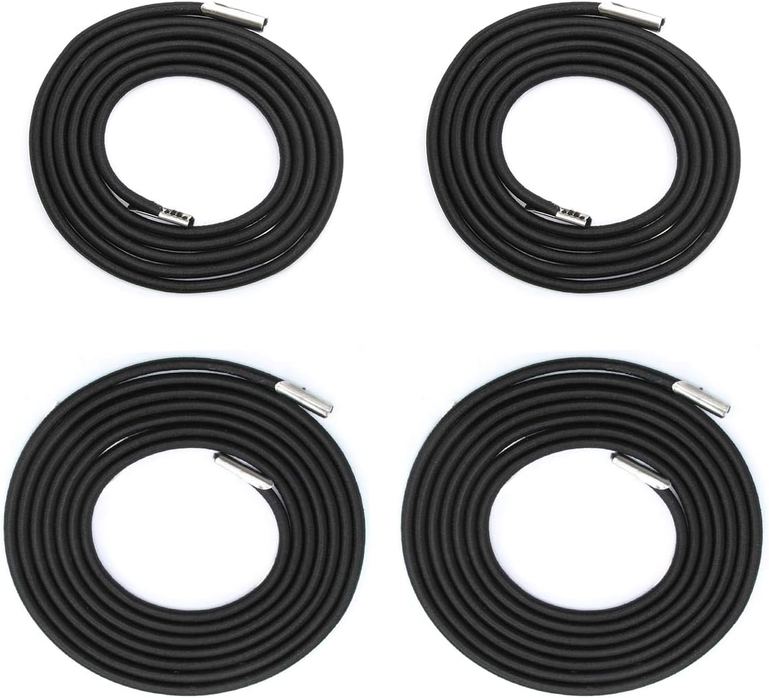 Universal Replacement Cord for Zero Gravity Chair, 4 Pack Elastic Cords Repair Tool Kit for Repairing Zero Gravity Chair, Recliners (Black)