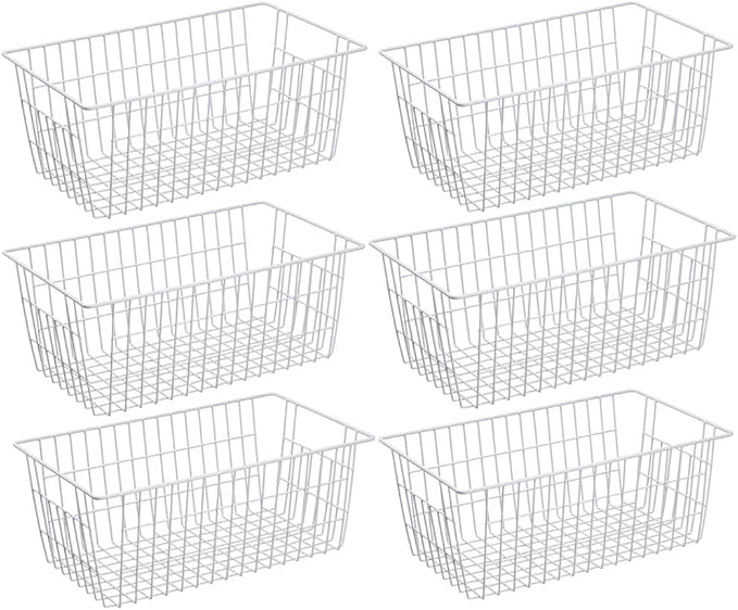 SANNO Wire Metal Baskets Freezer Baskets Farmhouse Organizer Storage Bins Large by SANNO