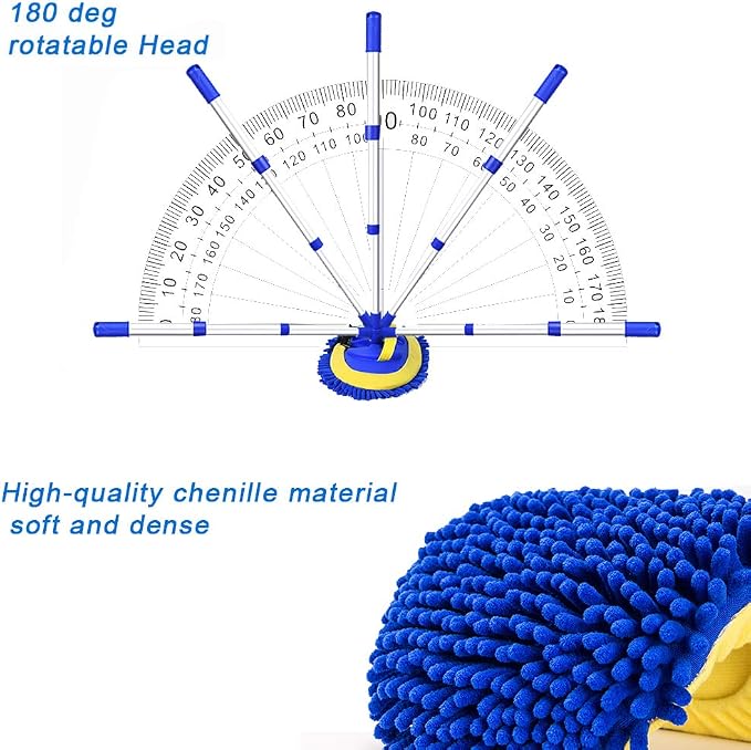 47" Car Wash Brush Kit Mitt Mop Sponge - Image 5