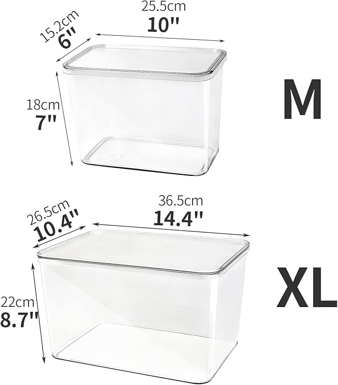 Storage Boxes, 5 Packs Transparent Food Organizer, Stackable Lidded Storage Bins - Image 5