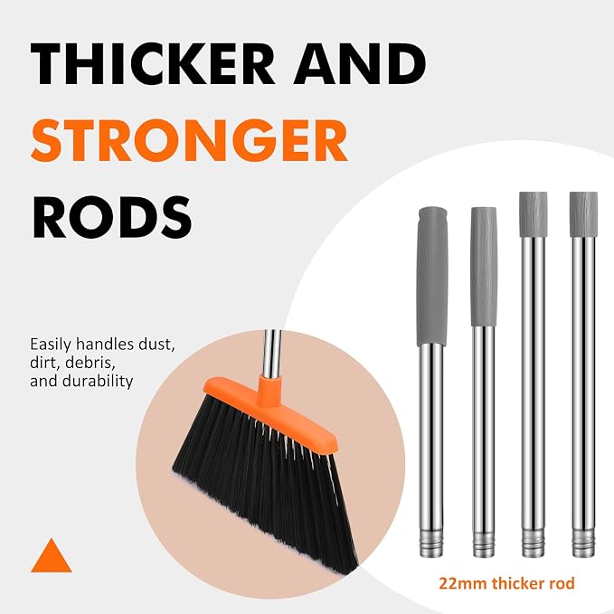 NACENA Heavy Duty Broom, 55 Inch Long Handle Outdoor Large Angle Brooms - Image 5