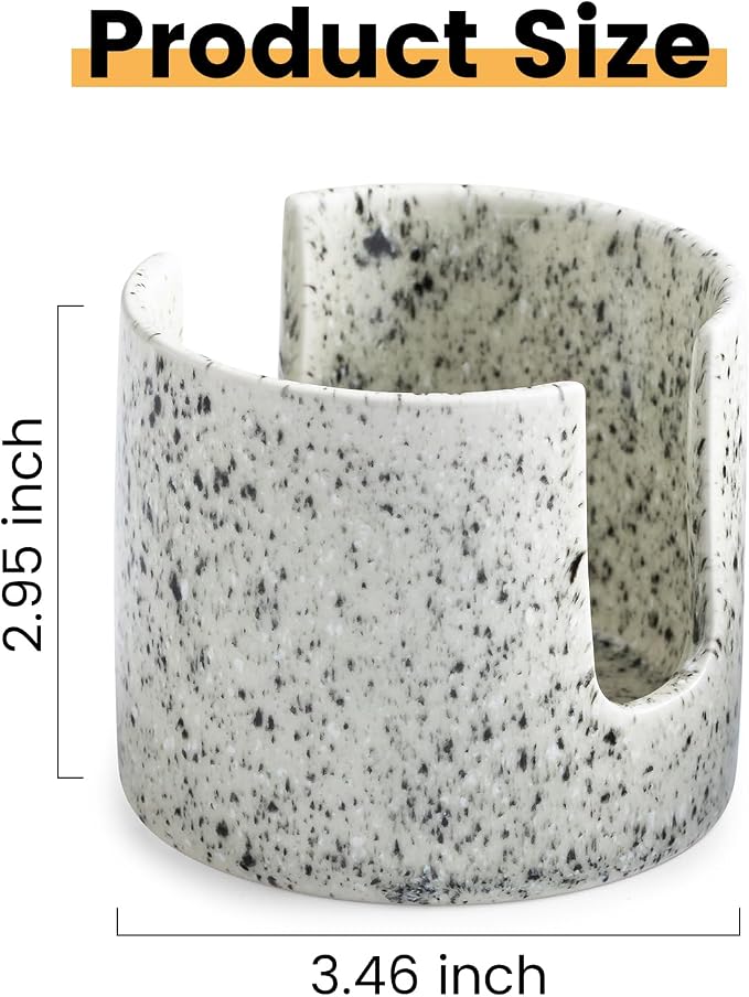 Kitchen Sink Sponge Holder, Dish Sponge Rack Ceramic Brush Holder Farmhouse - Image 4