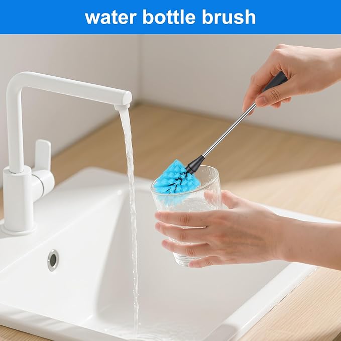 Water Bottle Brush, 15-inch Long, Bottle Brush Cleaner, Bottle Scrubber - Image 4