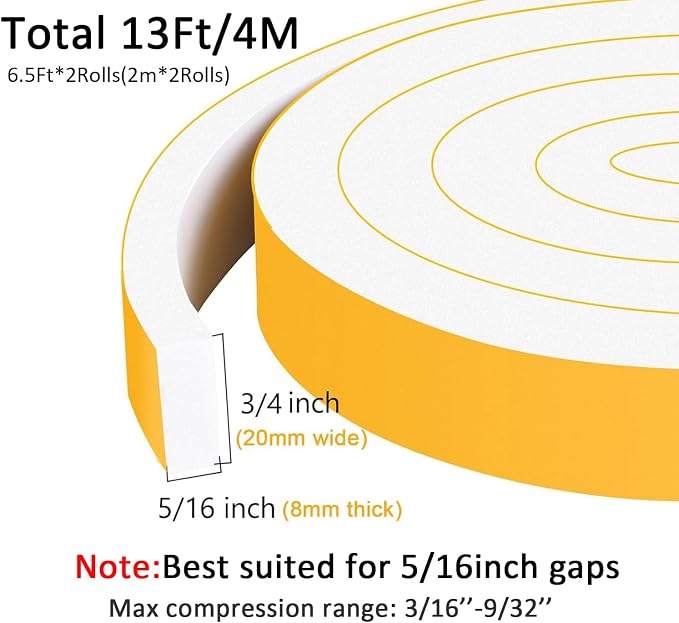 White Weather Stripping, Strong Self Adhesive Weather Stripping Door Seal - Image 3