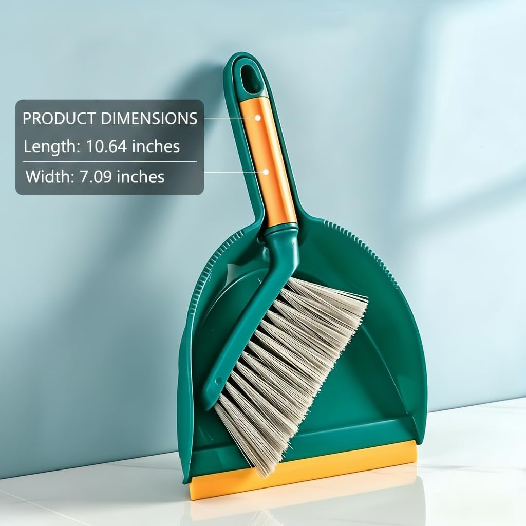 A Multifunctional Broom and Dustpan Set, a Compact Broom and Dustpan for Home Use, Featuring a Plastic Shovel and Brush, Suitable for Camping, Easy to Sweep Various Types of Hair