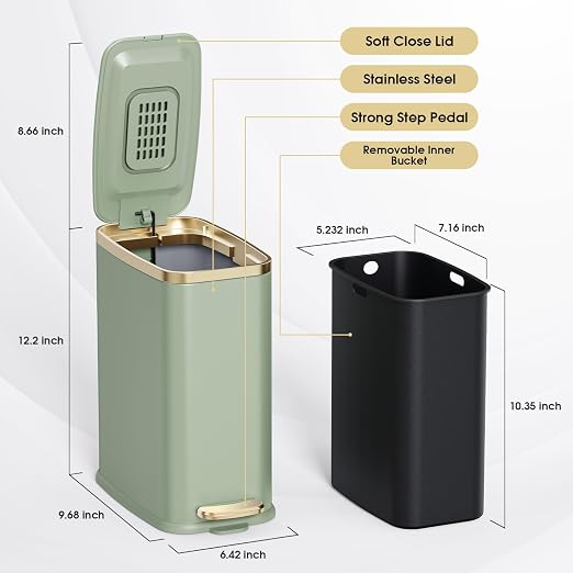 CEROELDA Small Bathroom Trash Can - Image 5