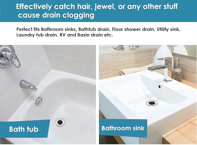 Hair Catcher Shower Drain, Bathtub Drain Cover, Deep Stainless Steel Sink - Image 4