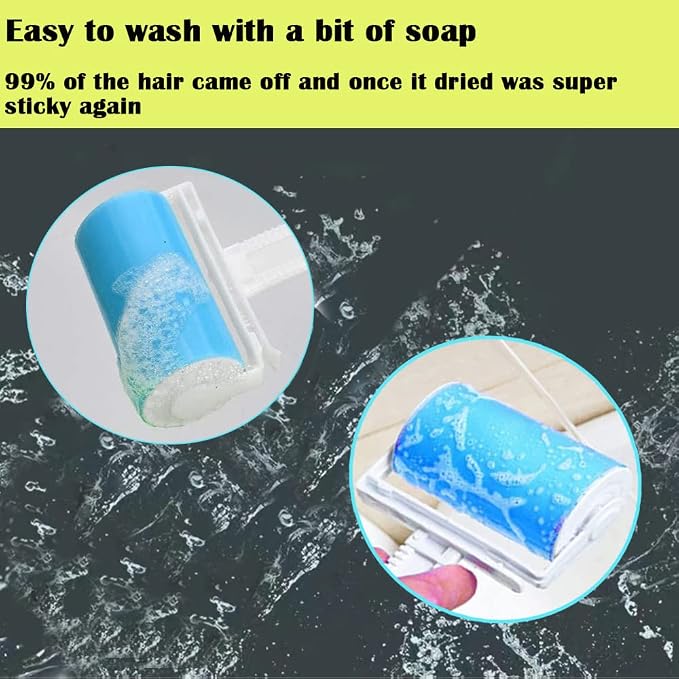 Washable Reusable Lint Roller 3 Pack, Portable Travel Sticky Dog Cat Hair - Image 2