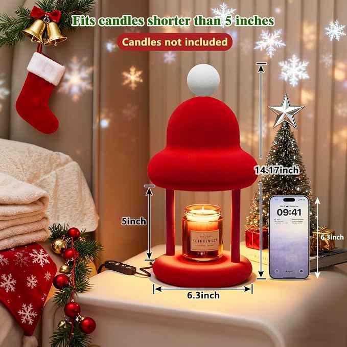 Fuzzy Candle Warmer Lamp with Timer, Dimmable Wax Warmer Lamp, Candle Melter - Image 2