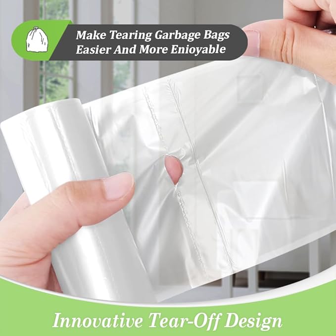 2.6 Gallon 220 Counts Strong Trash Bags Garbage Bags by Teivio, Bathroom Trash - Image 4