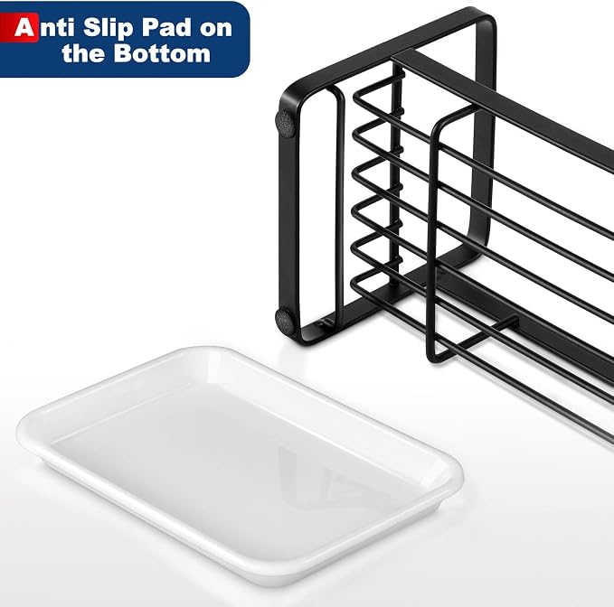 HULISEN Kitchen Sink Sponge Holder, 304 Stainless Steel Kitchen Soap Dispenser - Image 7