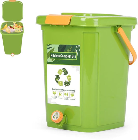 Compost Bin Outdoor, 21 L Garden Composting Bin Bags, Breathable Screen Window by Wefrib