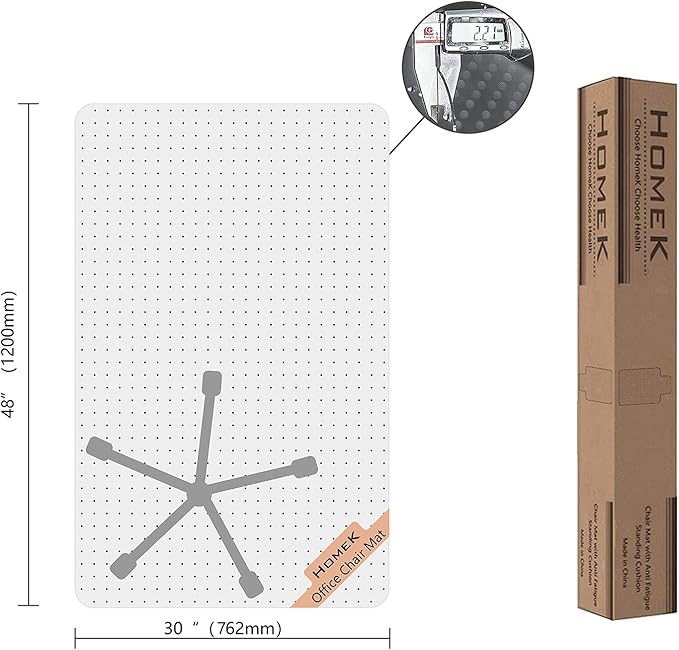 Office Chair Mat for Low Pile Carpet, Studded Carpet Floors Protector Mat for - Image 8