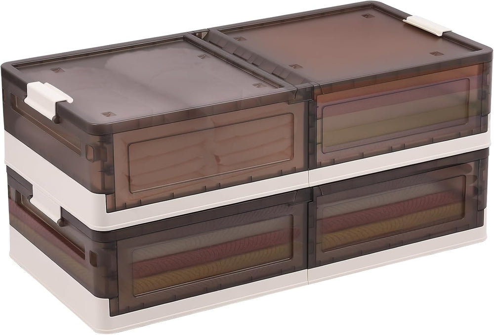 FAHKNS 2 Pack Under Bed Storage with Wheels, 15.2Gal Stackable Under Bed Stor...