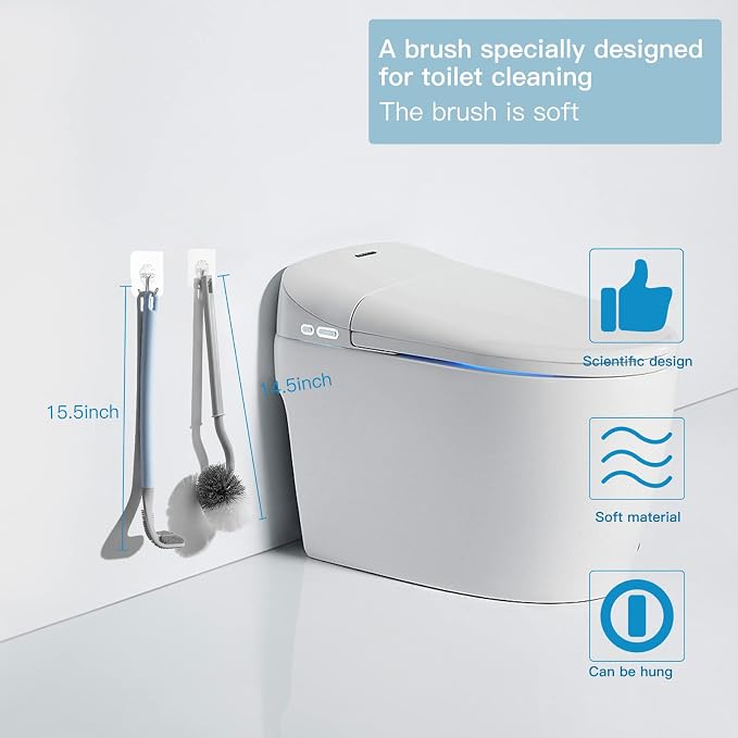 2Pcs Toilet Brush, Slim Compact Bathroom Toilet Scrubber No Dead Corners - Image 7