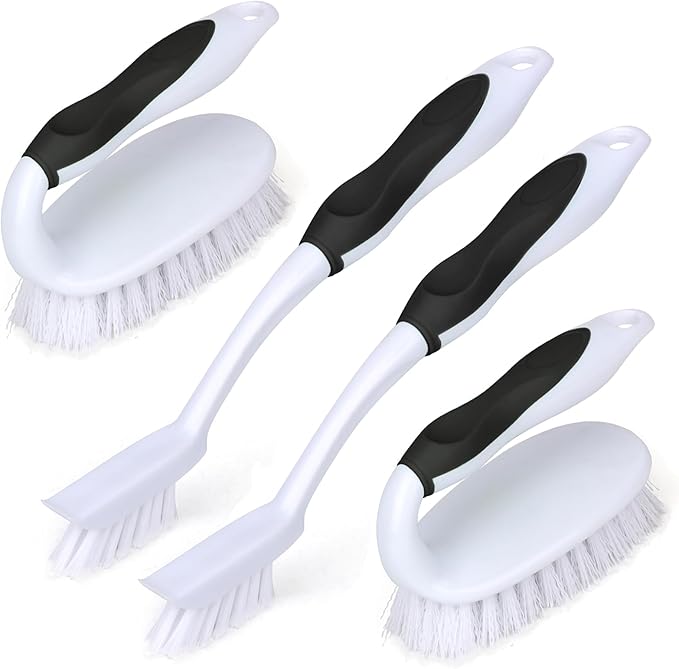 Scrub Brush Set, 4 Pack Deep Cleaning Brush Kit by HileSwan