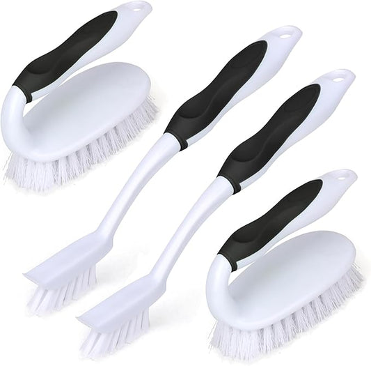 Scrub Brush Set, 4 Pack Deep Cleaning Brush Kit by HileSwan