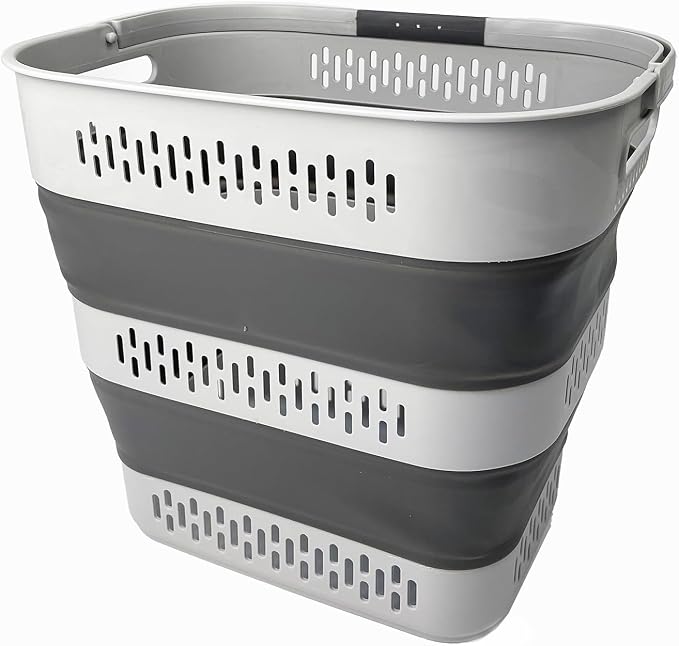 SAMMART 40L Collapsible Plastic Laundry Basket by SAMMART