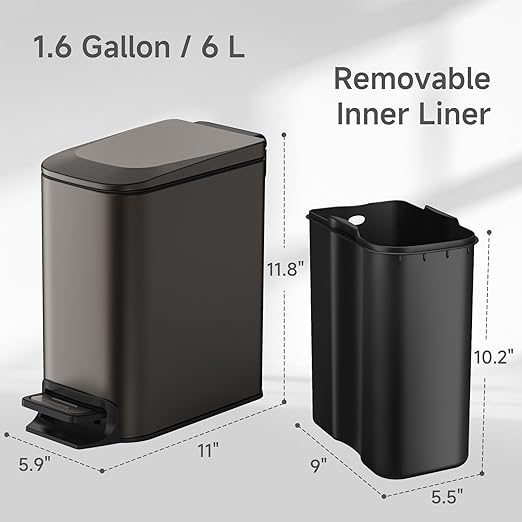 TIPGO Slim Bathroom Trash Can - Image 4