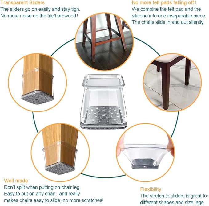 32 Pcs Square Chair Leg Protectors - Image 6