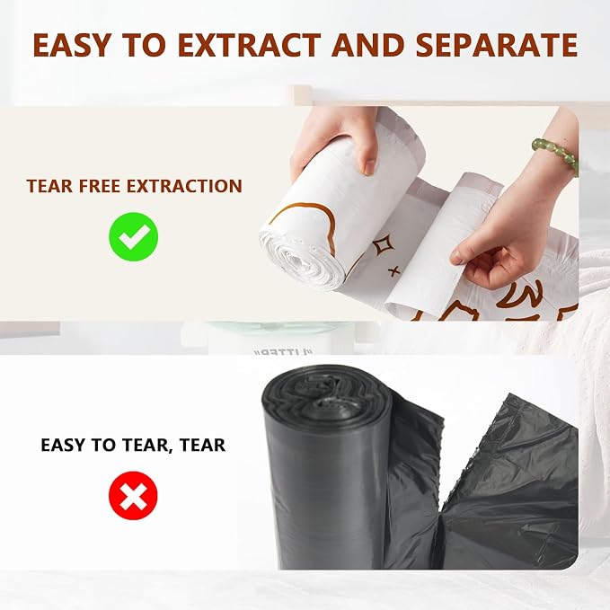 13 Gallon Trash Bags with Cute Rabbit Printed & Drawstring, Tear-Resistant Tall - Image 3
