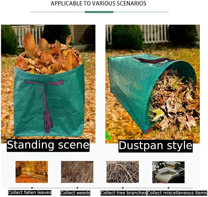 72 Gallon Garden Bags for Debris, Large Dustpan-Type Lawn Bags - Image 2
