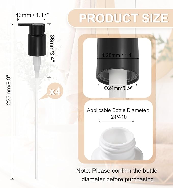 uxcell 4 Pcs Soap Dispenser Pump Heads, Hand Soap Dispensers Top Pumps - Image 2