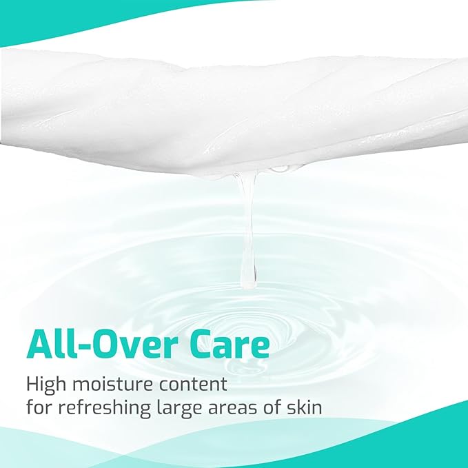 SUNKISS Trustplus Wet Wipes for Adult No Rinse, Extra Large 8”x12” Body - Image 2