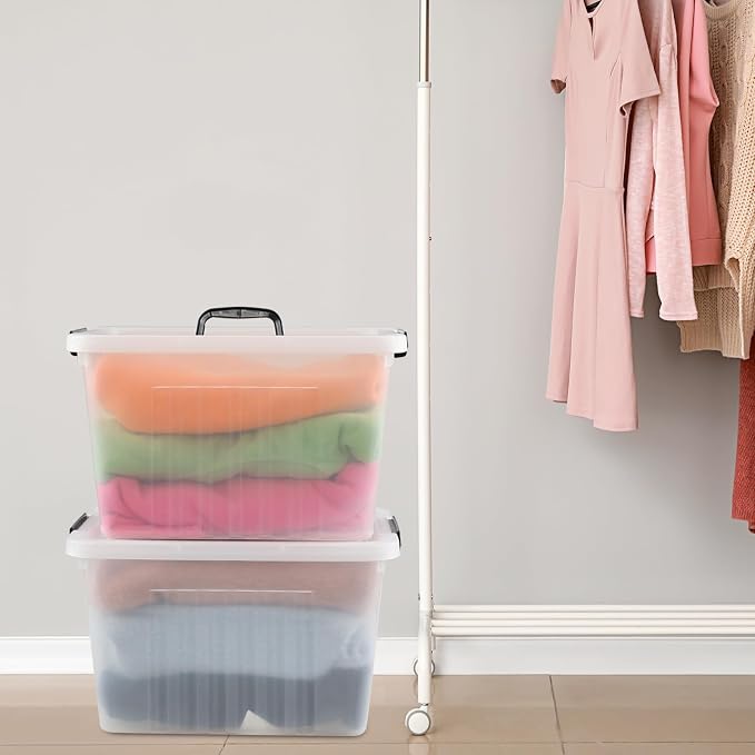 Bringer 4-Pack Clear Plastic Latching Storage Box, 18 L Storage Bin - Image 6