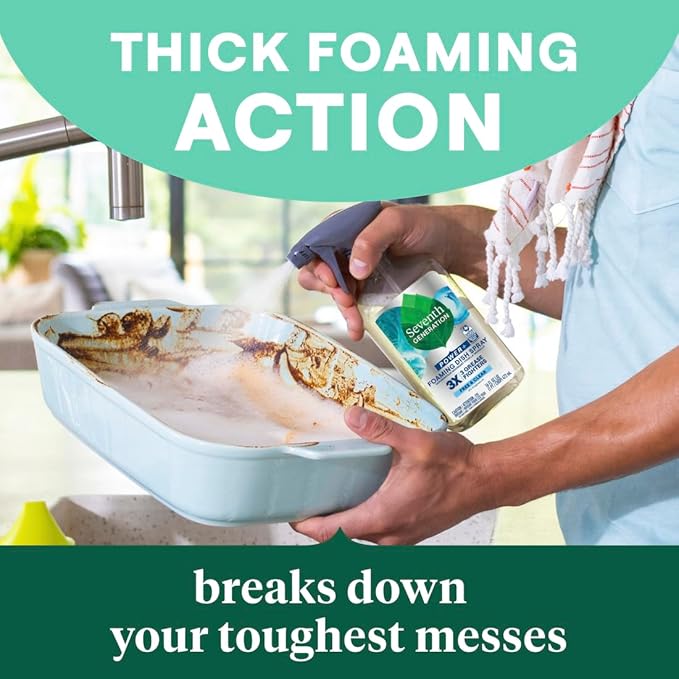 Seventh Generation Foaming Dish Spray, 3X Grease Fighters, Free & Clear - Image 4