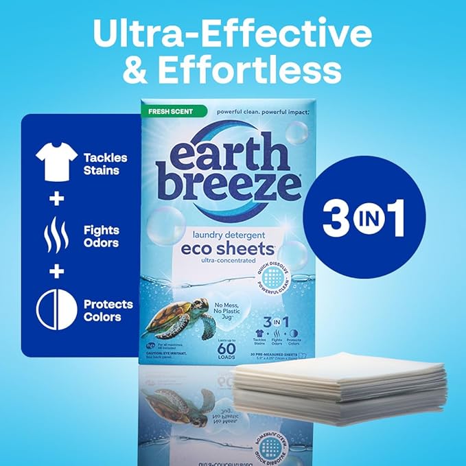 Earth Breeze Laundry Detergent Sheets Fresh Scent - Image 4