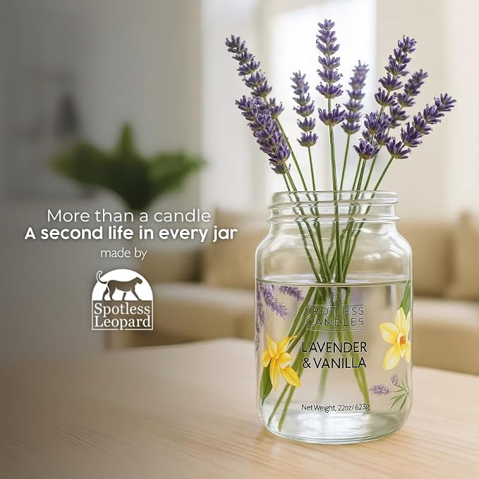 Vanilla & Lavender Candle 22oz Glass Jar - Image 6