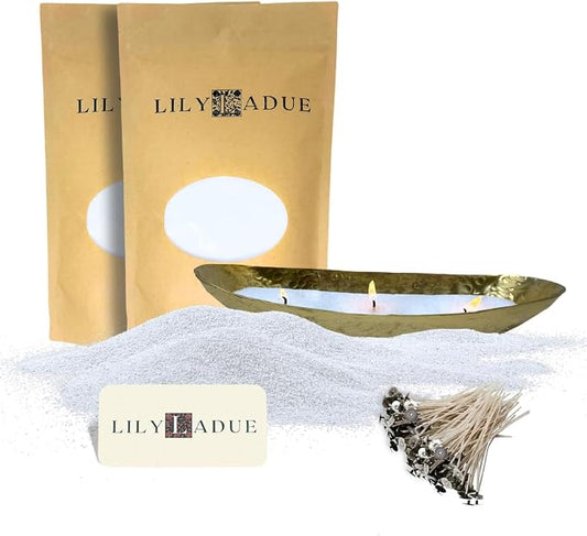 LILY LADUE Candle Refill Kit - 2Lb/32Oz Pearled Candles Sand and Wicks and by Unknown