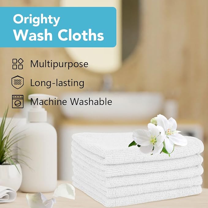 Orighty Wash Cloths Bulk Towels Set 200 Pack, Highly Absorbent and Soft Feel - Image 6