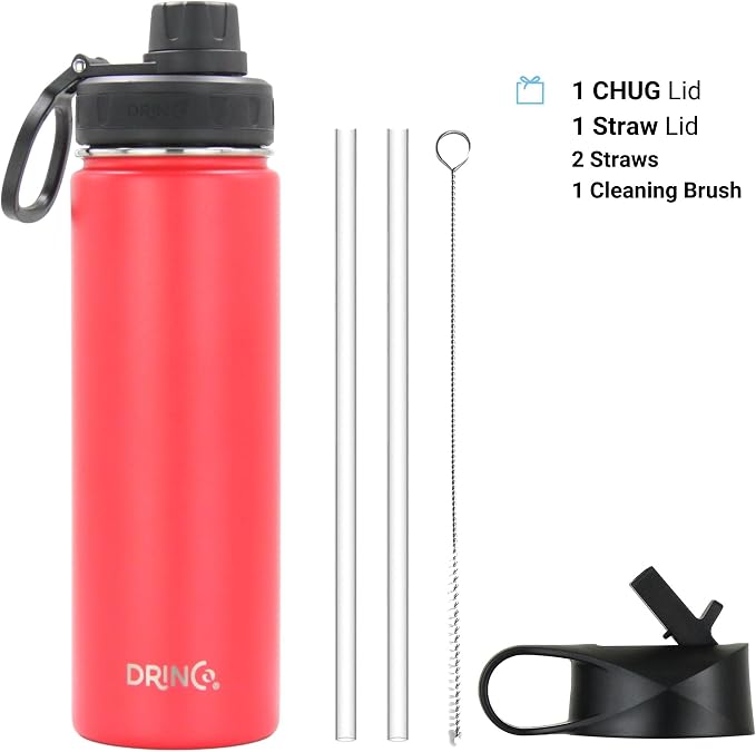 DRINCO Stainless Steel Water Bottle Spout Lid Vacuum Insulated Double Wall - Image 2