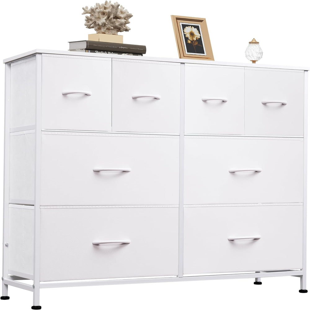 WLIVE Wide Dresser for Bedroom, 8 Drawer Chest of Drawers, White