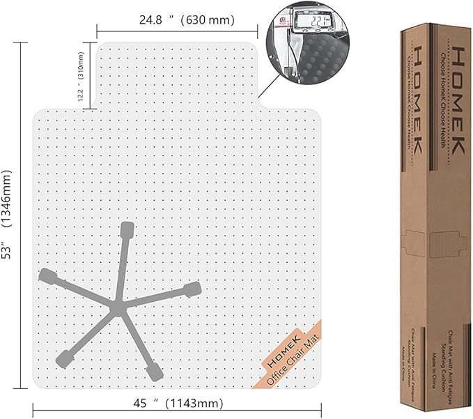Office Chair Mat for Carpet, Transparent Carpet Protector Mat for Office Chairs - Image 7