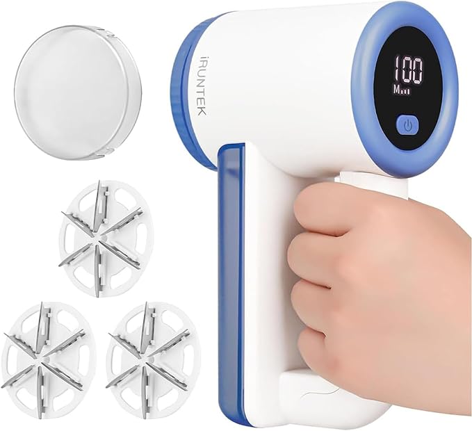 iRUNTEK Rechargeable Fabric Shaver & Lint Remover｜3-Speed Lint Shaver by iRUNTEK
