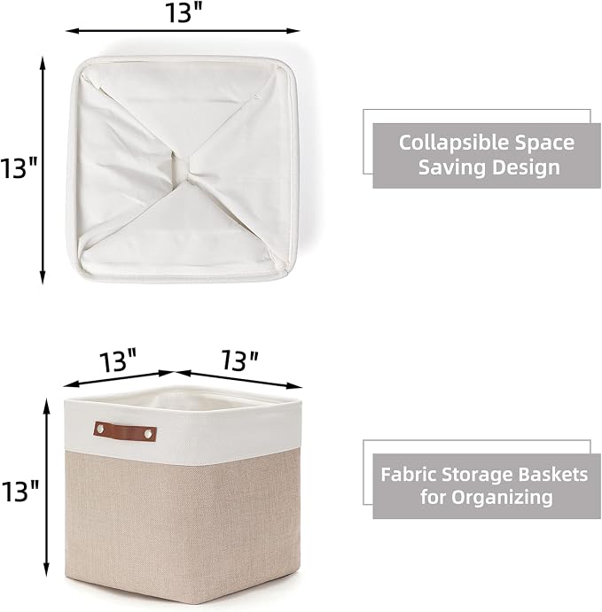 HNZIGE Cube Storage Baskets for Shelves Foldable Storage Baskets Cube Storage - Image 2