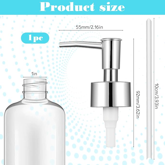 2 Pcs Pumps Lotion Soap Dispenser Replacement Silver Soap Pump Dispenser Head - Image 2