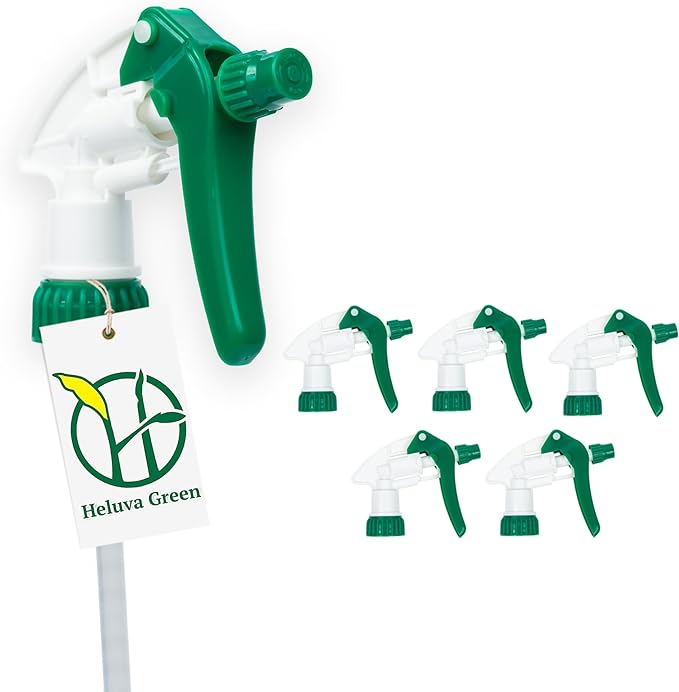 Heluva Green Spray Bottle Nozzle Replacement, Bottle Tops Only by HeluvaGreen