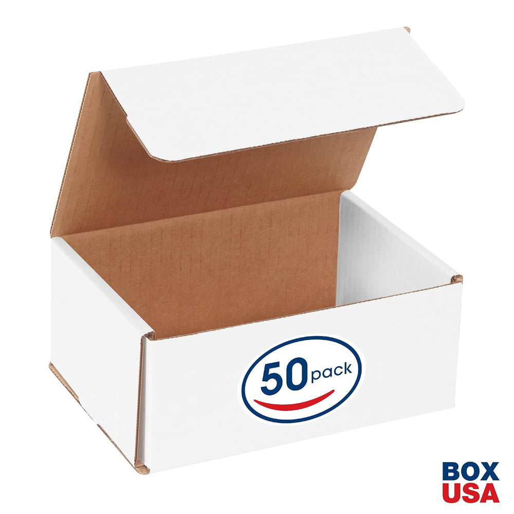 Box USA Small Shipping Boxes 7" x 5" x 3", 50-Pack, Bulk - Whi...