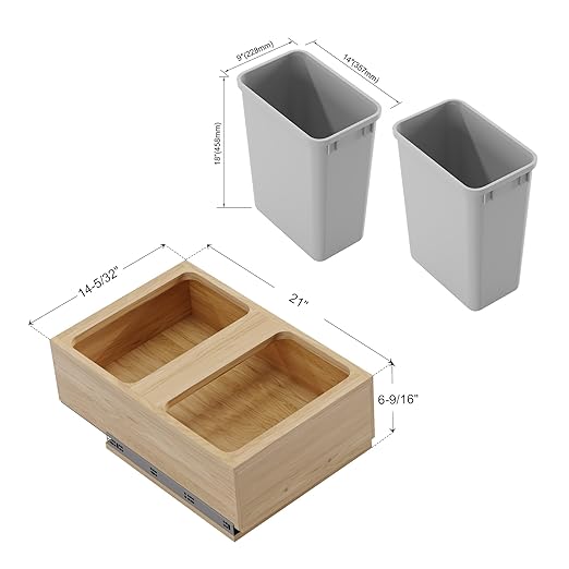 Dowell B18/B21 Wood Base Wastebasket Pullout - Image 6