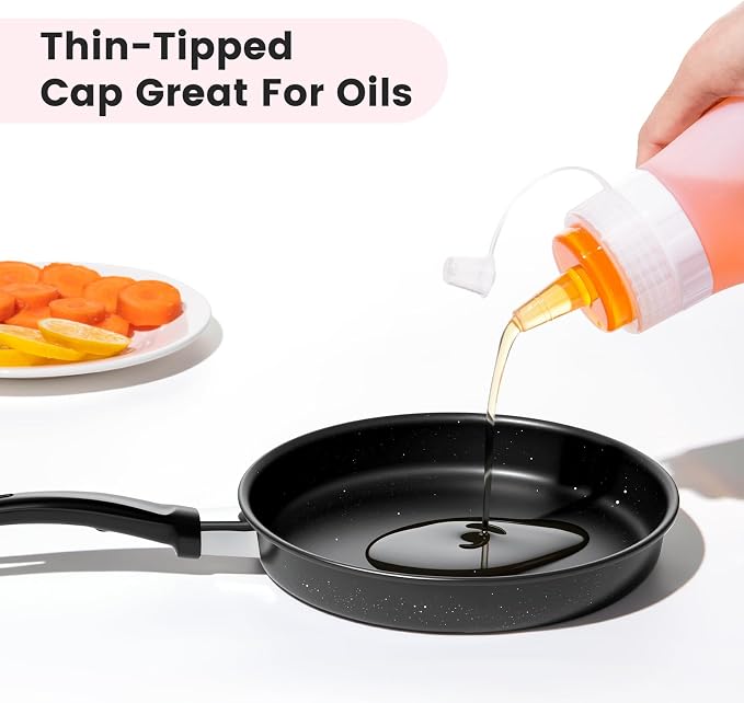 Condiment Squeeze Bottles, 16 oz Silicone Squeeze Bottles - Image 2