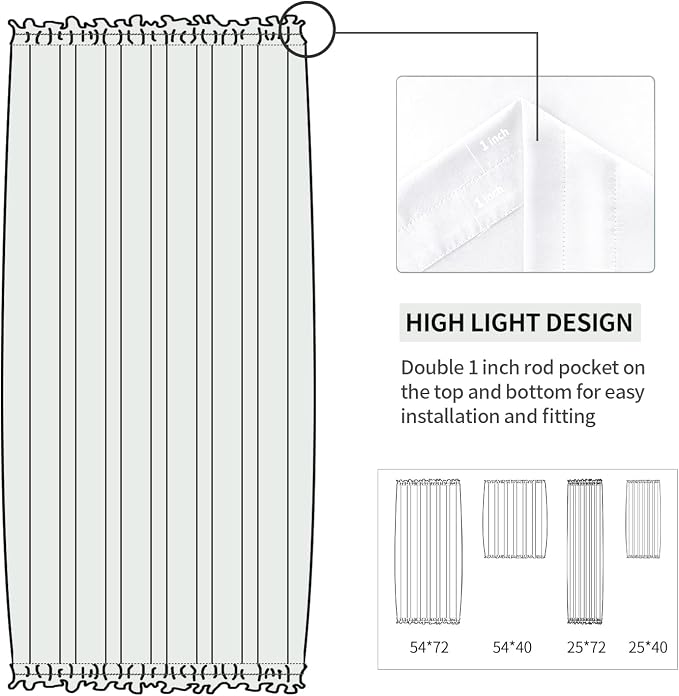DWCN French Door Curtains – Rod Pocket Thermal Curtain - Image 3