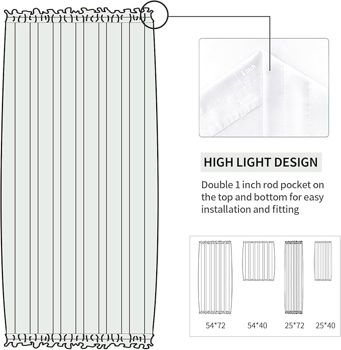 DWCN French Door Curtains – Rod Pocket Thermal Curtain - Image 3