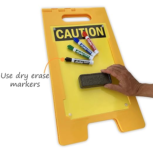 SmartSign - SF-0127-FB-25x12-DE Caution Blank Write-On Folding Floor Sign - Image 4