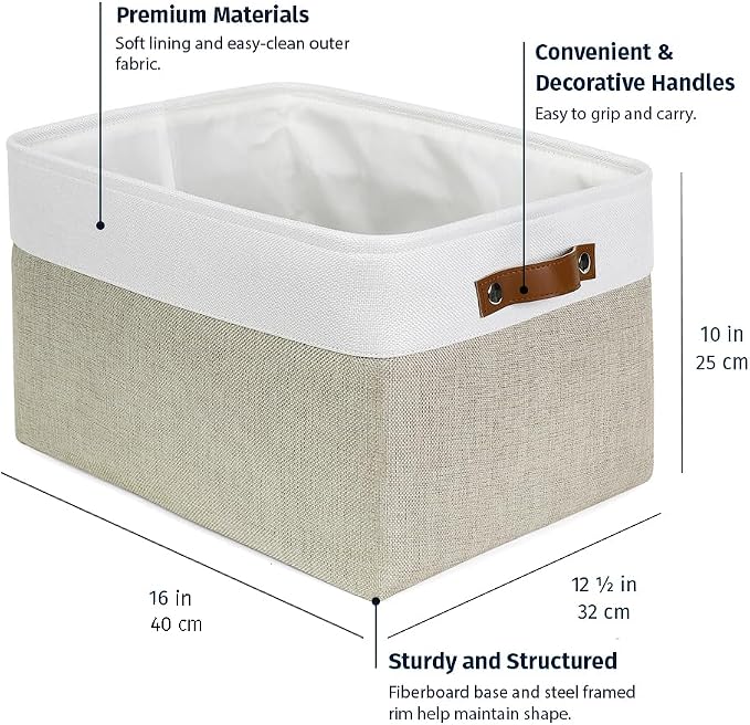 OrganiHaus Extra Large Fabric Storage Bins - Image 2