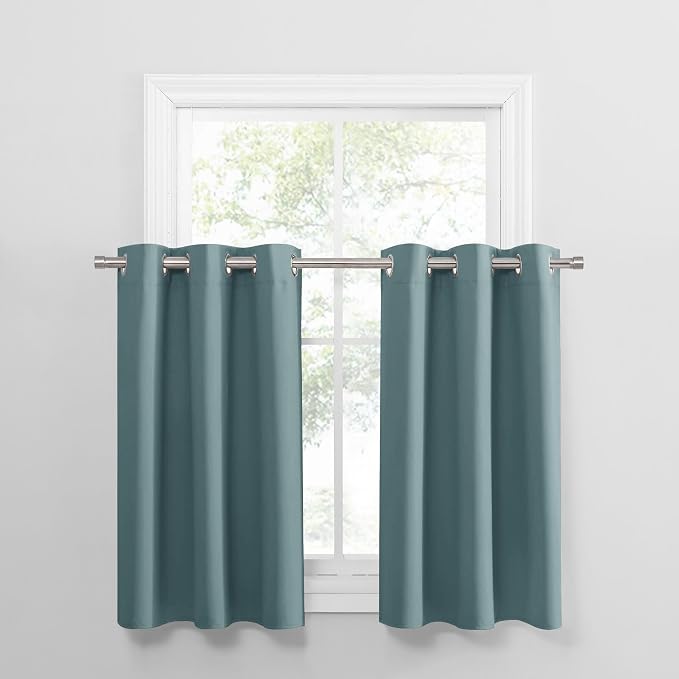PONY DANCE Small Curtains Blackout, Privacy Energy Efficiency Mini Curtains by PONYDANCE